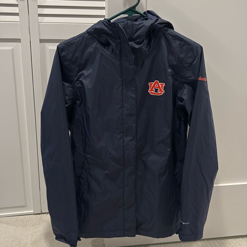 Navy Columbia rain jacket, collegiate edition - auburn tigers